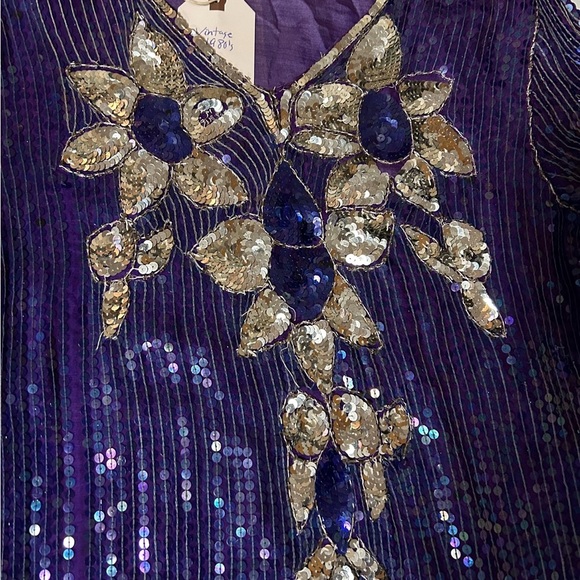 Fully Beaded Silk Tunic Dress Vintage - Picture 7 of 13